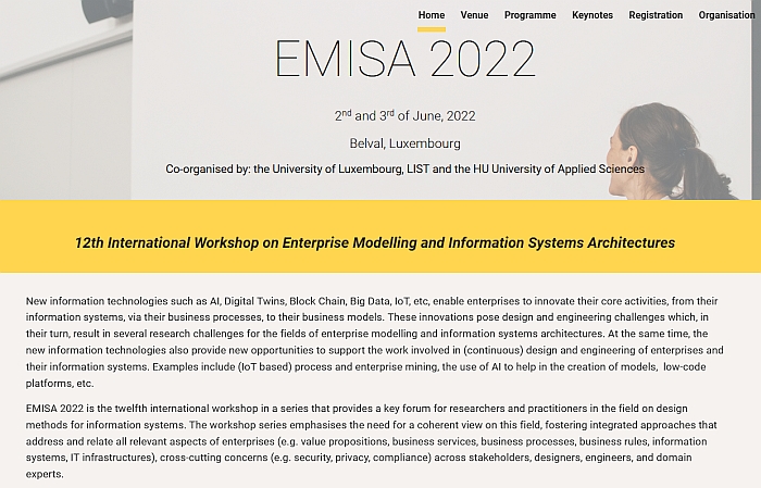 EMISA2022 Luxembourg, Belval, University of Luxembourg, LIST